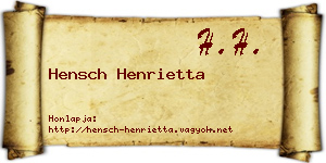 Hensch Henrietta névjegykártya