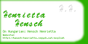 henrietta hensch business card